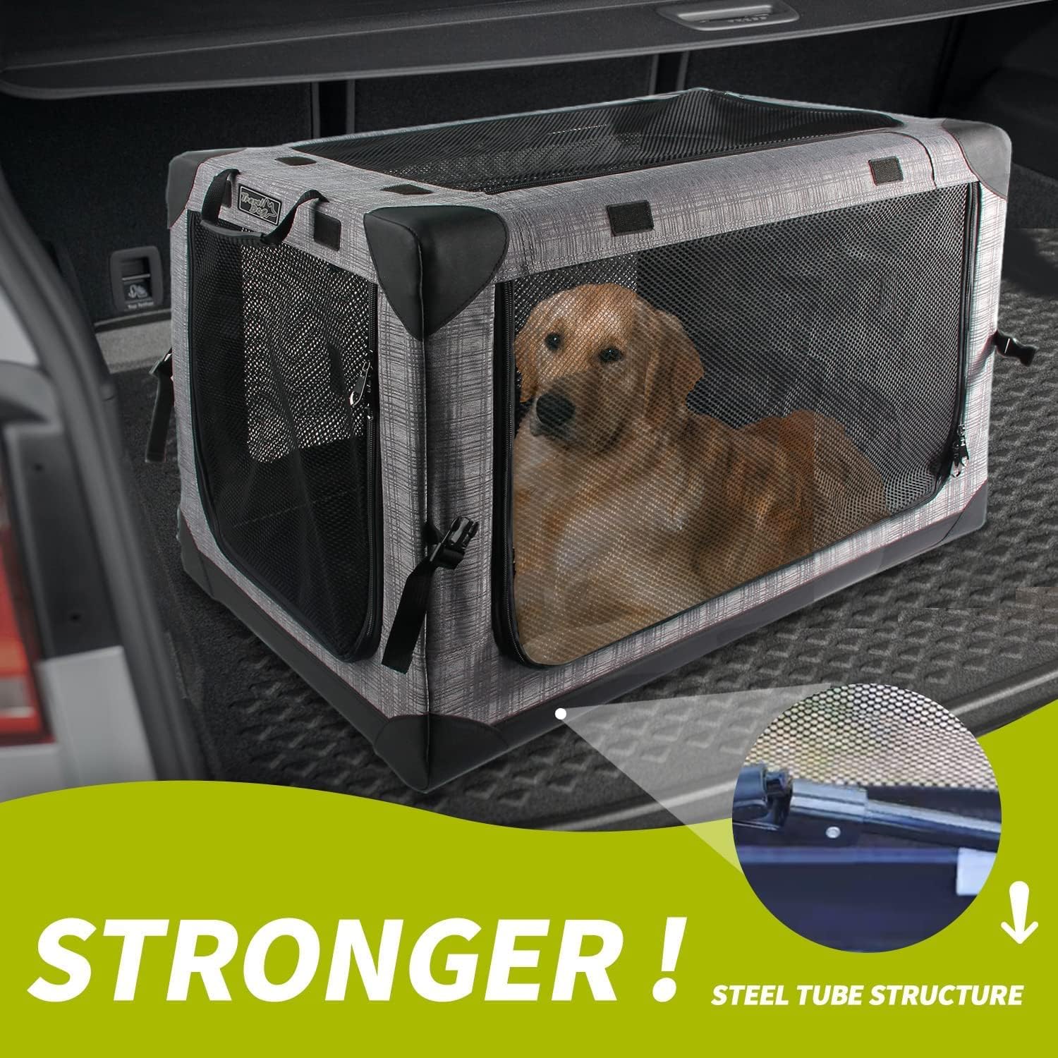 All for Paws 4 Paws Dog Crate 4 Door Folding Dog Carrier L 32 x 23.2 x 23.2