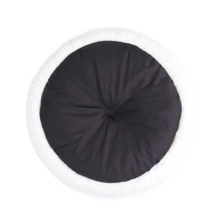 PetPrime Soft Round Dog Bed Circle Fluffy Warm Washable Bed (White) For Pet