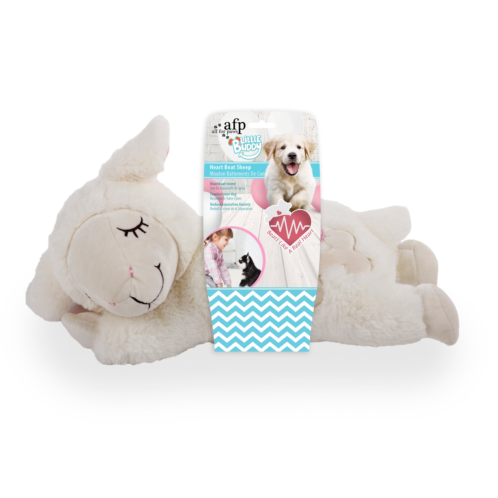 All For Paws Heart Beat Sheep Behavioral Aid Plush Dog Toy | Grey