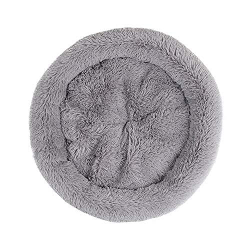 PetPrime Soft Round Dog Bed Circle Fluffy Warm Washable Bed (Grey) For Pet