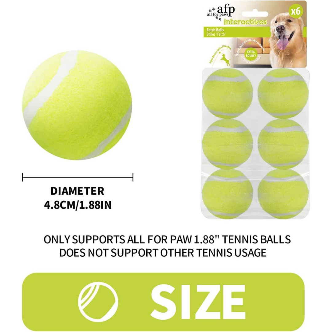 All For Paws Hyper Fetch Super Bounce Tennis Ball Interactive Dog Toy | Pack of 6