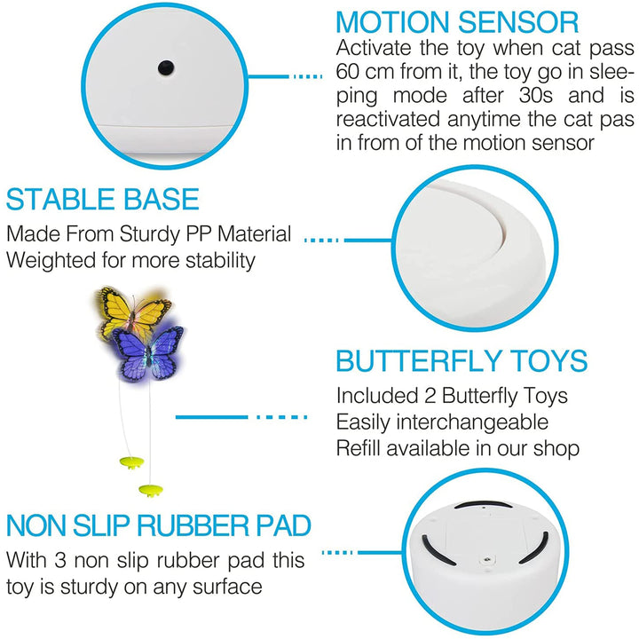 All For Paws Motion Activated Rotating Butterfly Interactive Cat Toy