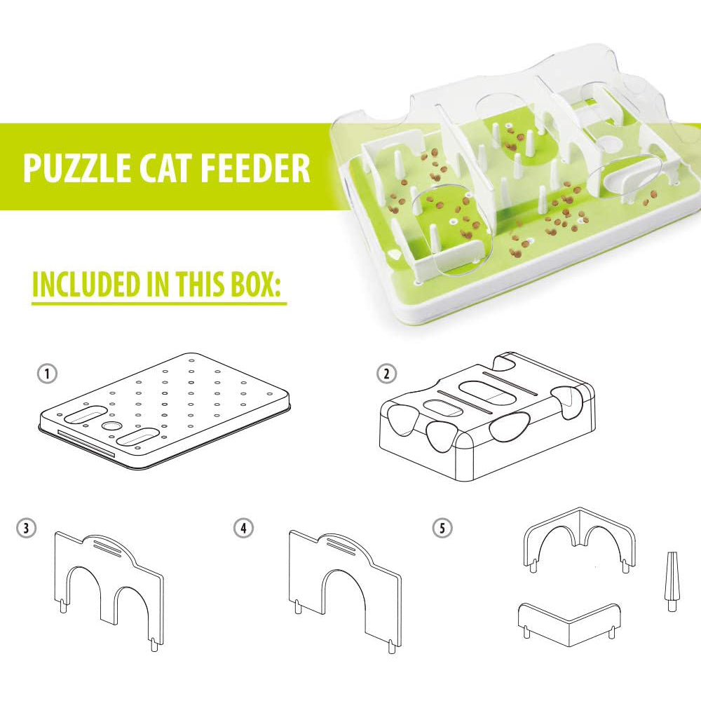 Interactive Cat Food Maze, Mental Stimulation Cat Puzzle Toy Slow